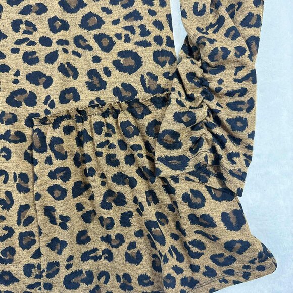 Time & Tru Women’s Leopard Print Peplum Top Size 1X - Picture 5 of 12